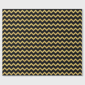 Zwart-gouden Chevron Cadeaupapier (Vlak)