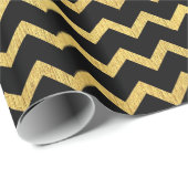 Zwart-gouden Chevron Cadeaupapier (Rol Hoek)
