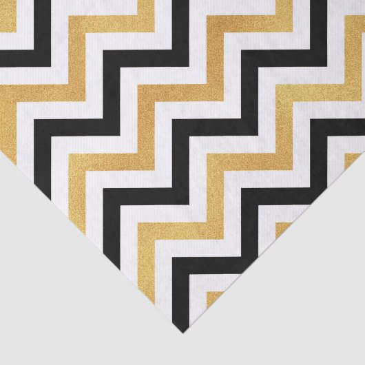 Zwart-gouden Chevron Tissuepapier (Detail)