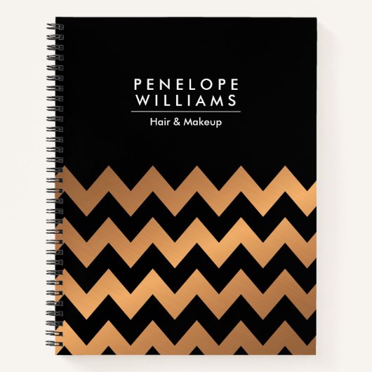 Zwart Gouden Chevrons Notitieboek (Voorkant)
