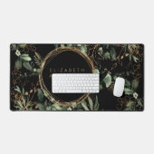 Zwart Gouden Cirkels Eucalyptus Elegant Grote Muis Bureaumat (Keyboard & Muis)