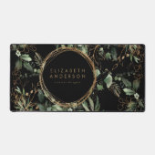 Zwart Gouden Cirkels Eucalyptus Elegant Grote Muis Bureaumat (Voorkant)