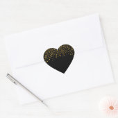 Zwart-gouden Confetti Hart Sticker (Envelop)