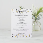 Zwart Gouden Confetti Menu (Staand voorkant)
