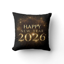 zwart gouden confetti nieuwjaars kussen 2026