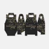 Zwart Gouden confetti Pensioenfeest Verpakkingsdoo Bedankdoosjes (Uitgevouwen)
