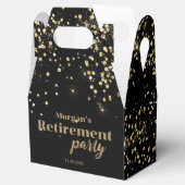 Zwart Gouden confetti Pensioenfeest Verpakkingsdoo Bedankdoosjes (Geopend)
