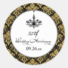Zwart, Gouden Damast 50e Jubileum Sticker 2