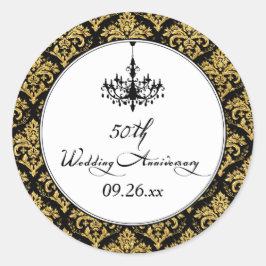 Zwart, Gouden Damast 50e Jubileum Sticker 2
