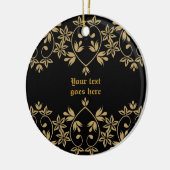 Zwart gouden damast rand custom ornament (Links)