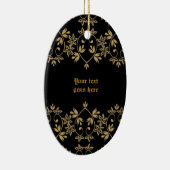 Zwart gouden damast rand custom ornament (Rechts)