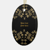 Zwart gouden damast rand custom ornament (Links)