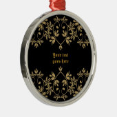 Zwart gouden damast rand custom ornament (Rechts)