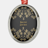 Zwart gouden damast rand custom ornament (Links)