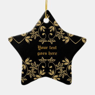Zwart gouden damast rand custom ornament