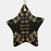 Zwart gouden damast rand custom ornament (Links)
