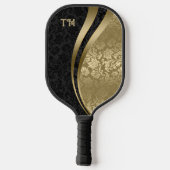 Zwart-gouden damesgas pickleball paddle (Achterkant)
