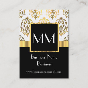 Zwart-gouden damesmonogram visitekaartje