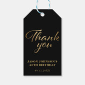 Zwart-gouden dank cadeaulabel (Voorkant)