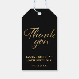 Zwart-gouden dank cadeaulabel