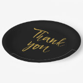 Zwart-gouden dank papieren bordje (Gekanteld)