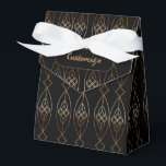 Zwart Gouden Deco Tent Bedankdoosjes<br><div class="desc">*Aanpassen door uw tekst toe te voegen of het tegelpatroon te vergroten/verkleinen.</div>