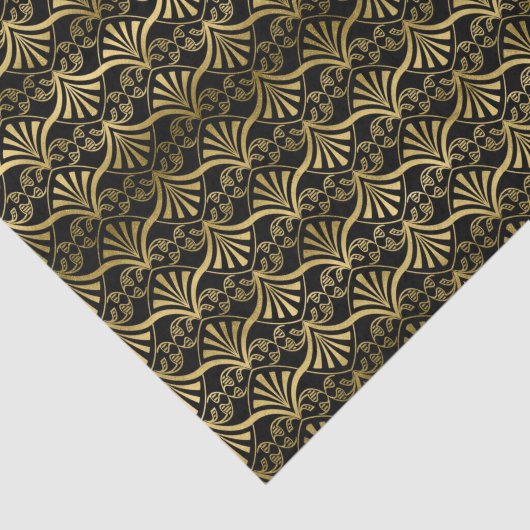 Zwart gouden decopatroonweefsel tissuepapier (Detail)