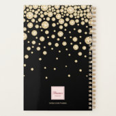 Zwart gouden diamanten glam naam planner (Achterkant)