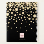 Zwart gouden diamanten monogram 2026 planner (Achterkant)