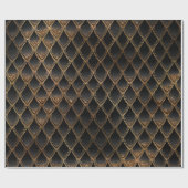 Zwart-gouden drakenschalen cadeaupapier (Vlak)