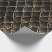 Zwart-gouden drakenschalen cadeaupapier (Hoek)