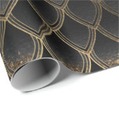 Zwart-gouden drakenschalen cadeaupapier (Rol Hoek)