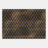 Zwart-gouden drakenschalen inpakpapier vel (Voorkant 3)