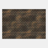 Zwart-gouden drakenschalen inpakpapier vel (Voorkant)