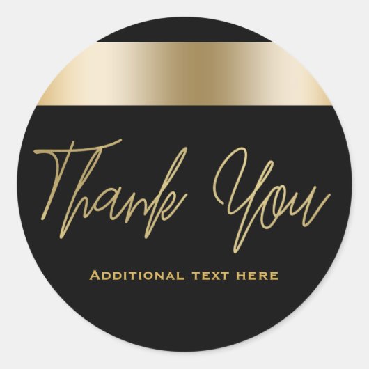 Zwart-gouden Elegant Chic Dinner Party Favor Ronde Sticker (Voorkant)