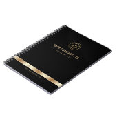 Zwart gouden elegant logo op maat notitieboek (Linkerzijde)