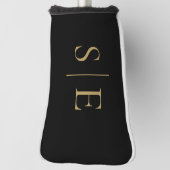 Zwart-gouden Elegant monogram Golfheadcover (Draai 90)