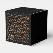 Zwart-gouden elegant patroon bedankdoosjes (Achterkant)