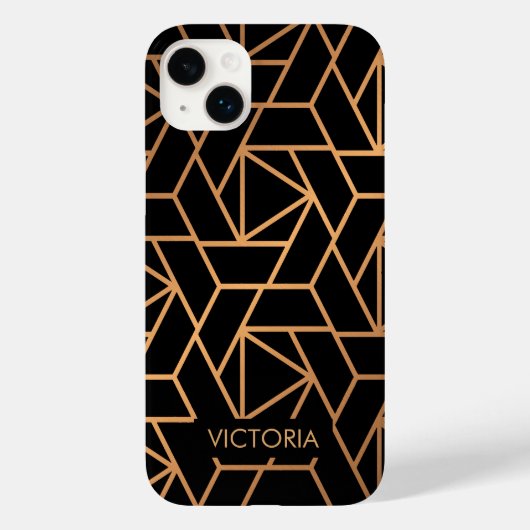 Zwart-gouden elegant patroon Case-Mate iPhone case (Achterkant)