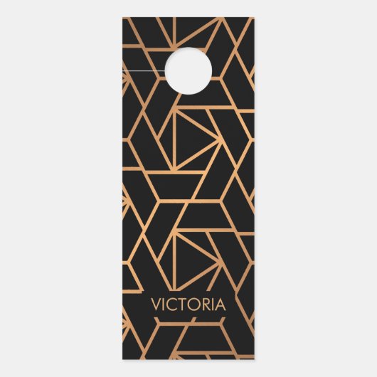 Zwart-gouden elegant patroon deurhanger (Voorkant)