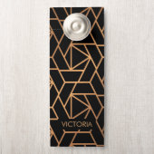 Zwart-gouden elegant patroon deurhanger (Op knop)