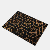 Zwart-gouden elegant patroon deurmat (Schuin)