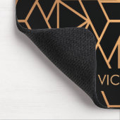 Zwart-gouden elegant patroon muismat (Hoek)