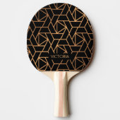 Zwart-gouden elegant patroon tafeltennisbatje (Achterkant)