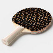 Zwart-gouden elegant patroon tafeltennisbatje (Voorkant Gekanteld)