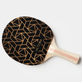 Zwart-gouden elegant patroon tafeltennisbatje (Zijkant)