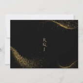 Zwart Gouden Elegante Kerstboom Bruiloft Kaart (Achterkant)