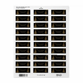 Zwart Gouden Elegante Kerstboom Glinstering Etiket (Full Sheet)