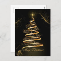 Zwart Gouden Elegante Kerstboom Glinstering