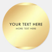 Zwart-gouden elegante moderne Sjabloon Ronde Sticker (Voorkant)